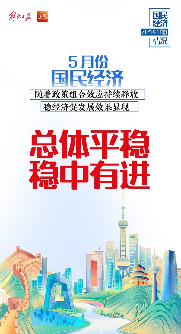 源顺网 【海报集锦】总体平稳、稳中有进，我国5月份国民经济运行情况出炉