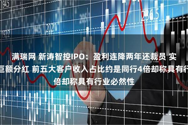 满瑞网 新涛智控IPO：盈利连降两年还裁员 实控人拿走巨额分红 前五大客户收入占比约是同行4倍却称具有行业必然性